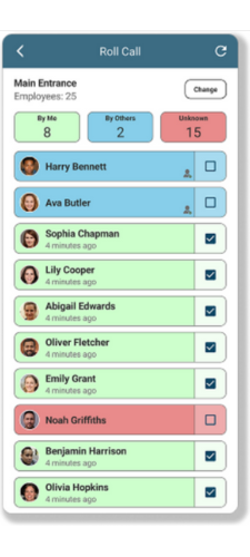 Fire Roll Call Example Screen Shot